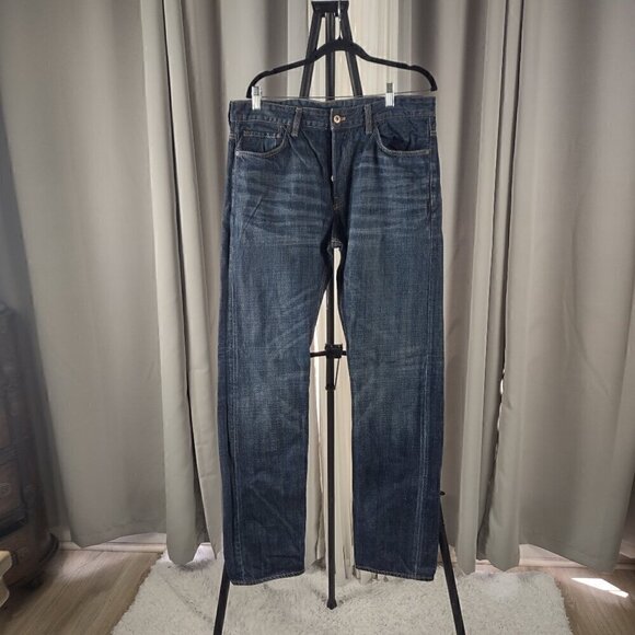 H&M Conscious & Denim Straight Regular Waist 4 Button Blue Denim Jeans Sz 36X36 - Picture 1 of 11